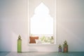 White room, Arabic style window toned Royalty Free Stock Photo