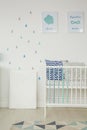 White room with baby cot Royalty Free Stock Photo