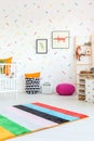 White room and colorful additions Royalty Free Stock Photo