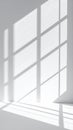 White Room Corner with Window Shadow Pattern on Wall in Minimalist Style Royalty Free Stock Photo