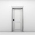 Realistic Empty Door Opening In White Wall Stock Photo