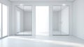 A white room with a large mirror and two closets Royalty Free Stock Photo