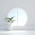 White Room With Round Window: A Ray Tracing Masterpiece