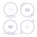 White rope round vector design frame set