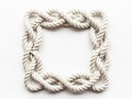 White rope square knot isolated on white background Royalty Free Stock Photo