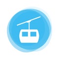 White Ropeway on light blue Button