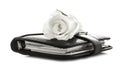 White Rose on black Filofax Royalty Free Stock Photo