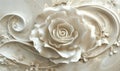 White Rose Elegance in Beige, Hatecore, Romantic Spirals on Ceramic Landscape Royalty Free Stock Photo