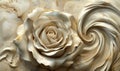 White Rose Elegance in Beige, Hatecore, Romantic Spirals on Ceramic Landscape Royalty Free Stock Photo