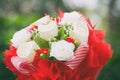 white rose fake flower and Bouquet on nature background and val Royalty Free Stock Photo