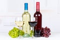 White rose red wine wines grapes Royalty Free Stock Photo