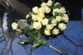 Funeral flowers on a tomb