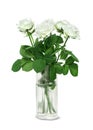 White roses bouquet in a glass vase Royalty Free Stock Photo