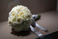 White roses bridal bouquet high quality design Royalty Free Stock Photo