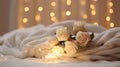 White Roses h Sparkly Lights on a Romantic Bakgroundc