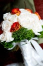 White roses wedding bouquet