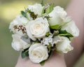 White Roses Wrist Corsage
