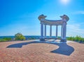 THe white Rotunda and its shadow, Poltava, Ukraine Royalty Free Stock Photo