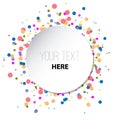 White round background with colour circles pattern. Vector paper illustration. Royalty Free Stock Photo