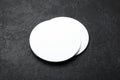 White round beer coaster. Round template mockup