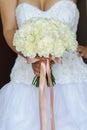 White round bridal bouquet