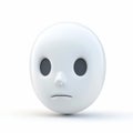 Sad 3D Rendered White Face with Simple Features Royalty Free Stock Photo