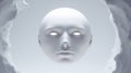 White round face fas personifying an assistant in the form of artificial intelligence. Robot