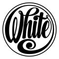 White in Round Lettering in black and White Royalty Free Stock Photo