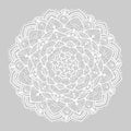 White round mandala of lines on grey background Royalty Free Stock Photo