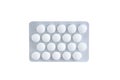 White round pills pack. White isolate Close-up Royalty Free Stock Photo