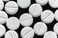 White round pills top view Royalty Free Stock Photo