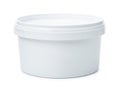 White round plastic container