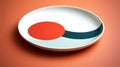 Minimalist 1980s Inspired Plate With Japanese-inspired Imagery