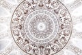 White round silver ornament on the ceiling Royalty Free Stock Photo