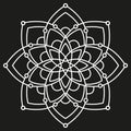 White round symmetrical pattern on black. decorative mandala Royalty Free Stock Photo