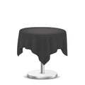 White round table with black cloth Royalty Free Stock Photo