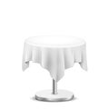 White round table with cloth