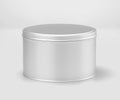 White Round Tin Can Mockup, Blank food Container, 3d Rendering isolated on light gray background Royalty Free Stock Photo