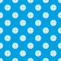 White round window pattern seamless blue Royalty Free Stock Photo