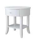 White round wooden side table