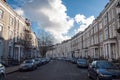 White Row Houses in London, typical architecture Royalty Free Stock Photo