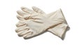 White Rubber Gloves on White Background Royalty Free Stock Photo