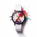 Color Splash Watch With Realistic Still-life Design