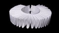 white ruff or ruffled collar isolated on black background