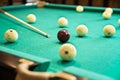 White Russian billiard ball near the pockets Royalty Free Stock Photo