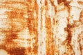 White Rust Metal Decayed Crumpled Sheet Wide Background. Royalty Free Stock Photo