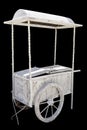 White rustic cart selling made of wood