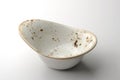 White rustic chinese bowl isolated on white background Royalty Free Stock Photo