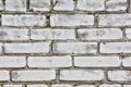 White Rustic Texture. Retro Whitewashed Old Brick Wall Surface. Vintage Structure. Grungy Shabby Uneven Painted Plaster. Whiten Fa Royalty Free Stock Photo