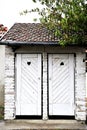 White rustic yard old toilet Royalty Free Stock Photo